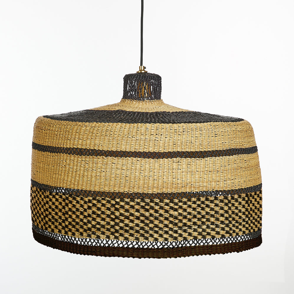 Suspension raphia tissé main Golden Editions - Artisanat Ghana