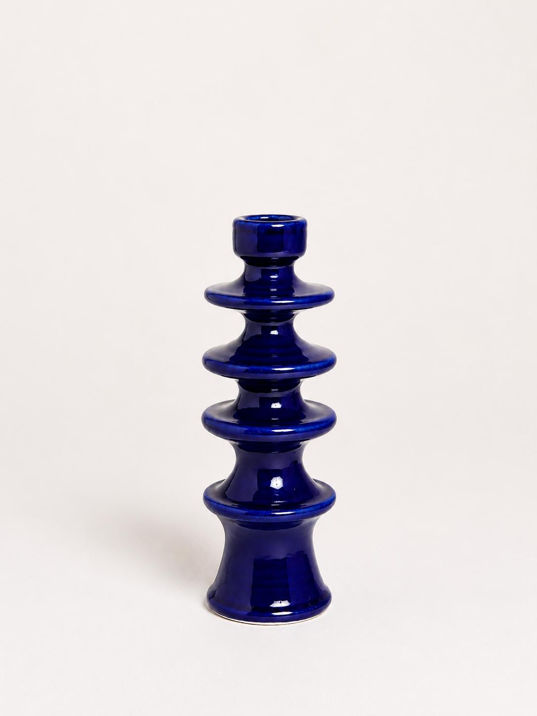 Bougeoir multirangs céramique vernis - Artisanat Maroc