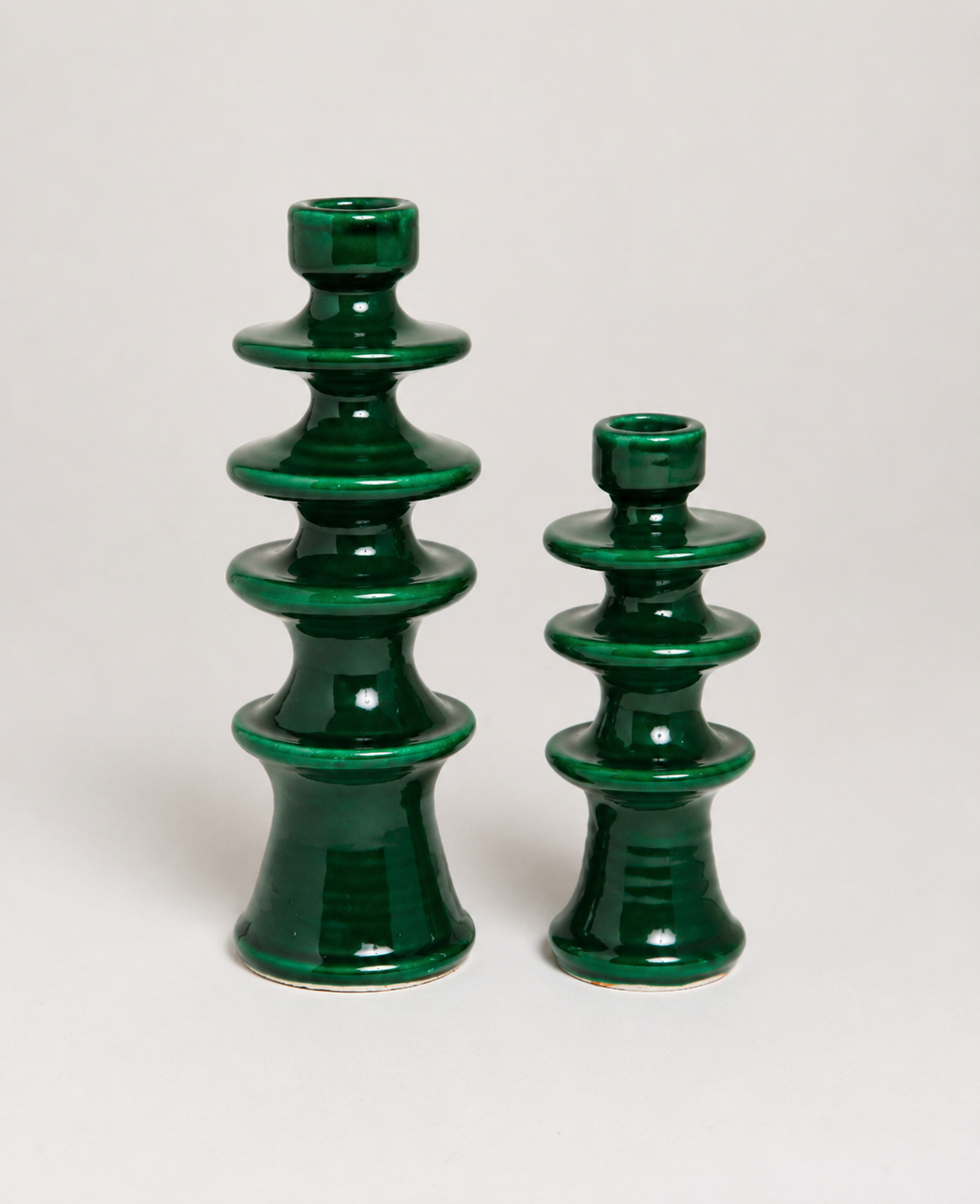 Bougeoir multirangs céramique vernis - Artisanat Maroc