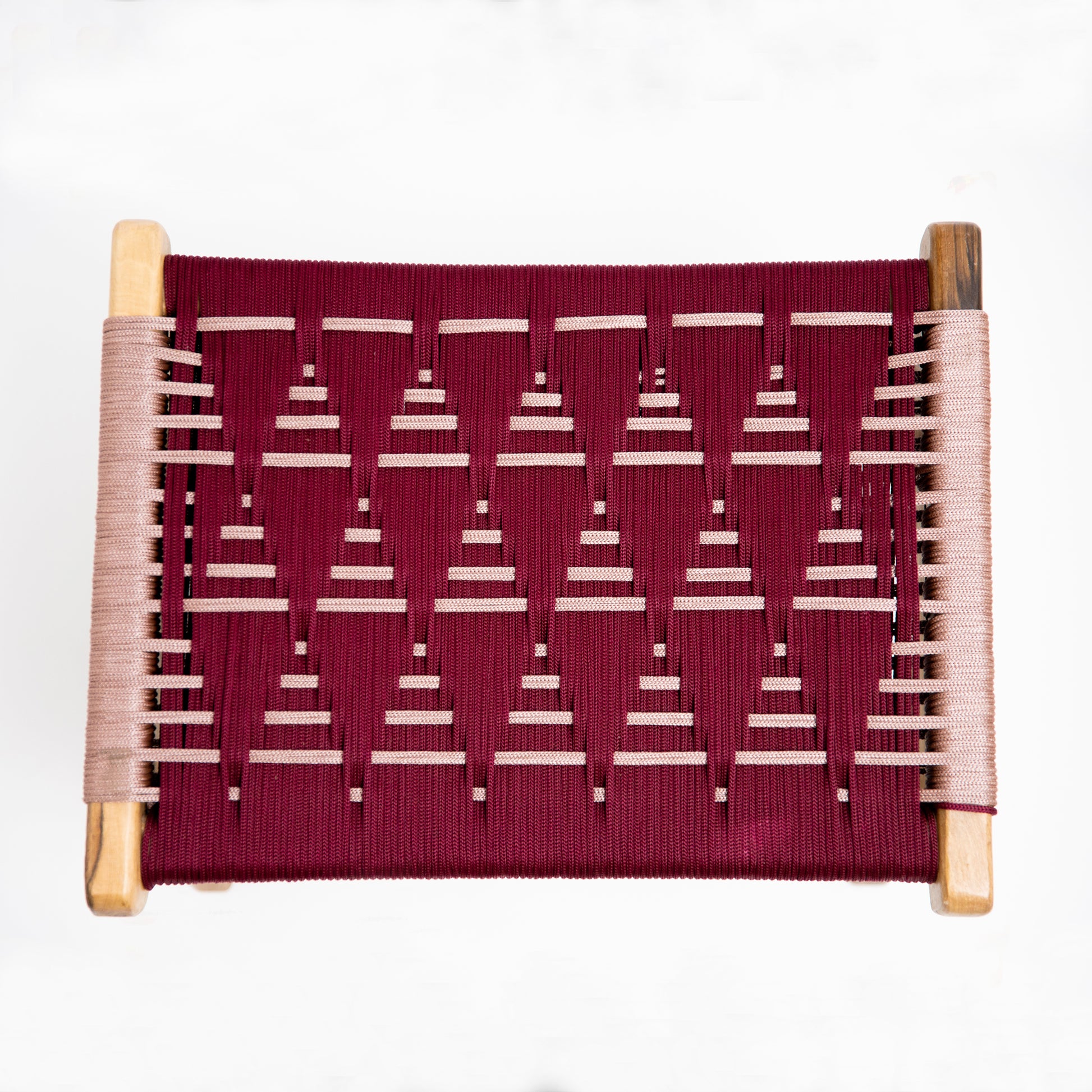 Tabouret artisanal en corde tressée
