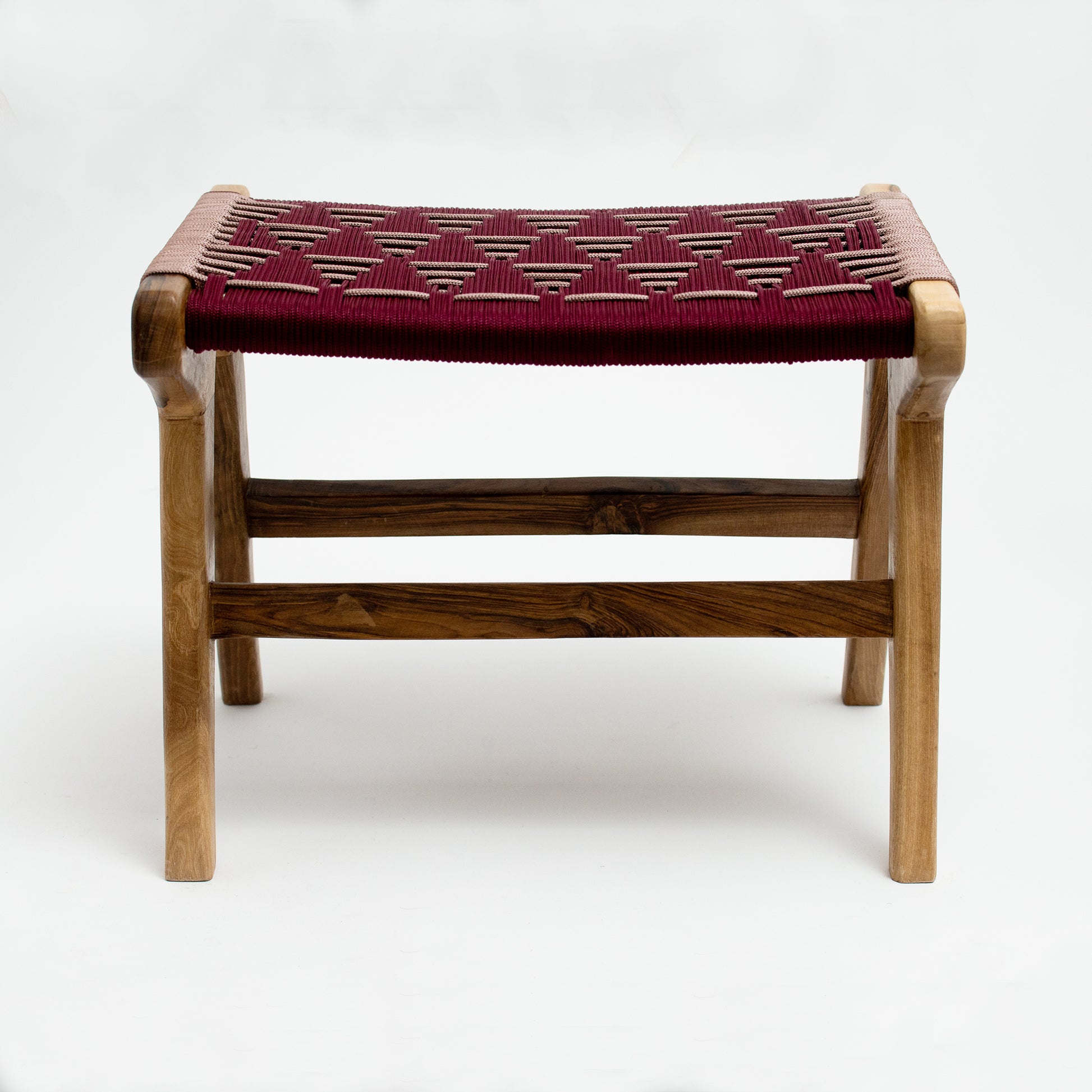 Tabouret artisanal en corde tressée