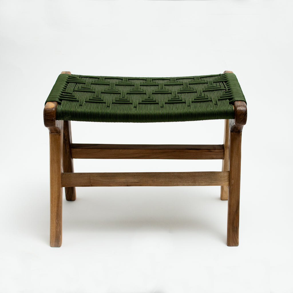 Tabouret artisanal en corde tressée