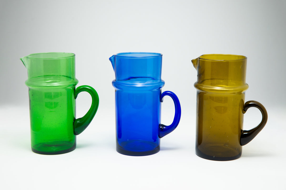 Carafe lisse BELDI verre soufflé - Artisanat Maroc