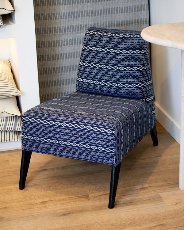 Fauteuil Bleu bois en coton Yuki  - Sénégal