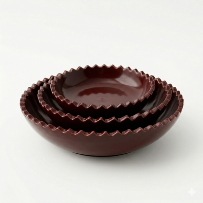 Assiette en céramique crantée