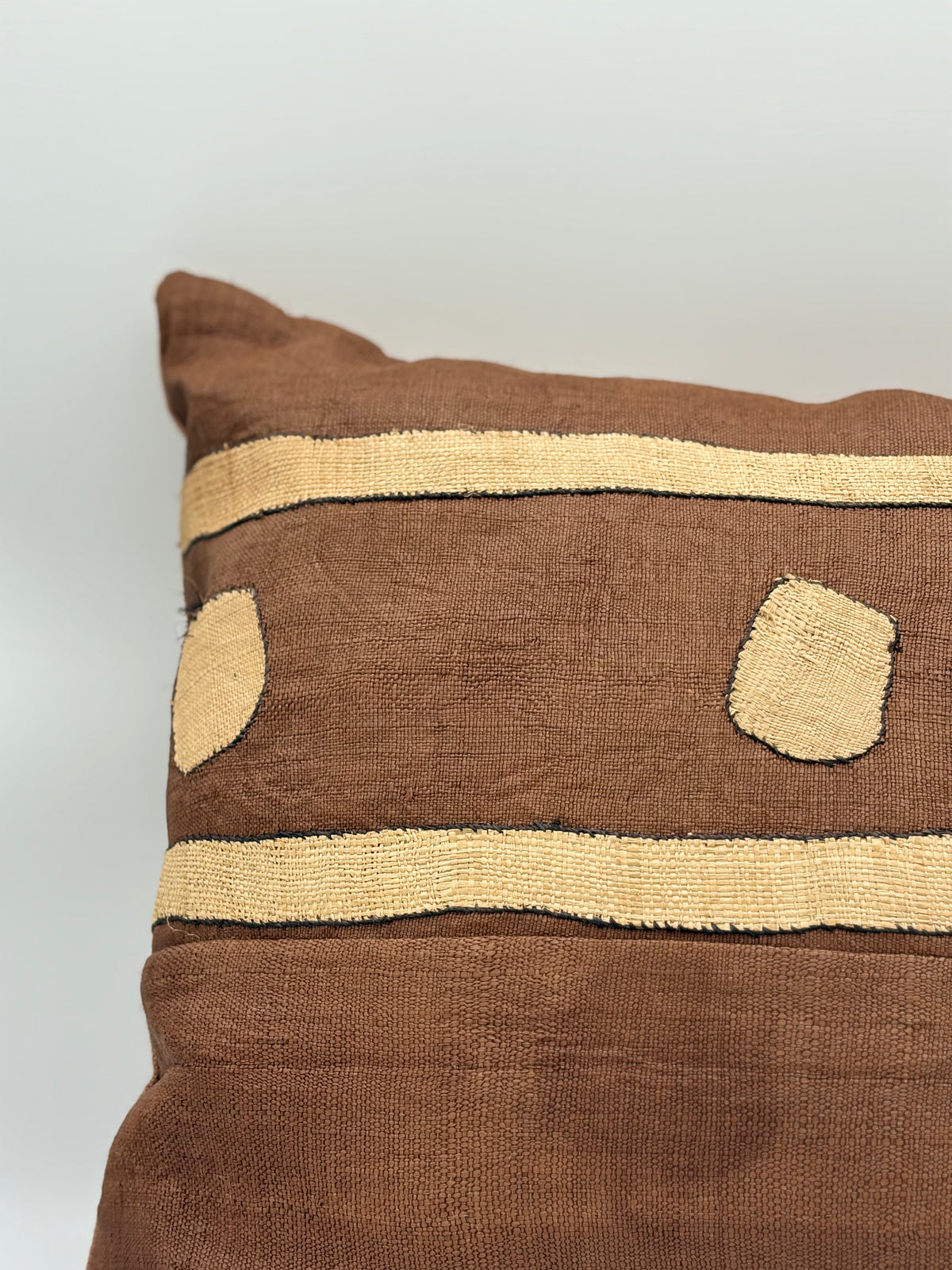 Coussin Ntshak stripes & dots - Artisanat congo