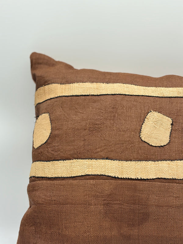Coussin Ntshak stripes & dots - Artisanat congo