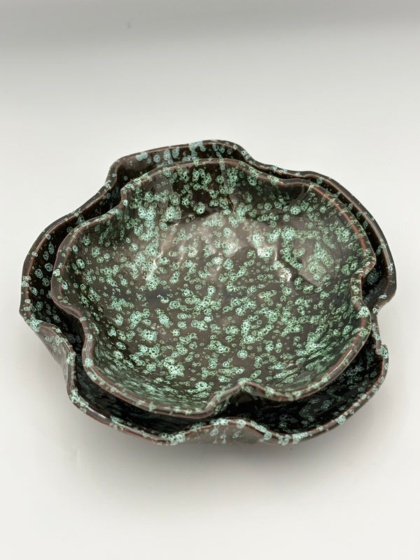Coupe zig zag céramique minérale - Artisanat Maroc