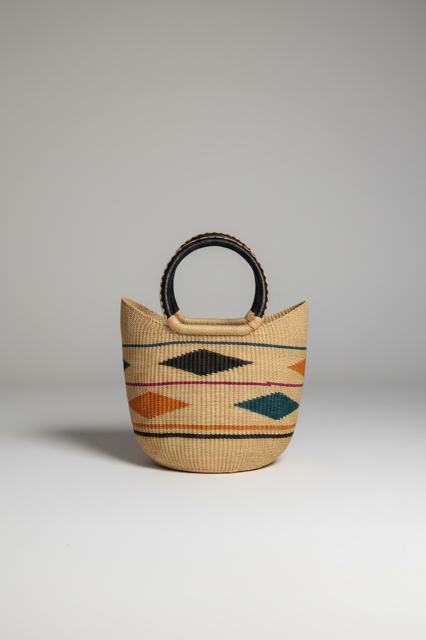 Cesta Rafia - Artesanía de Ghana