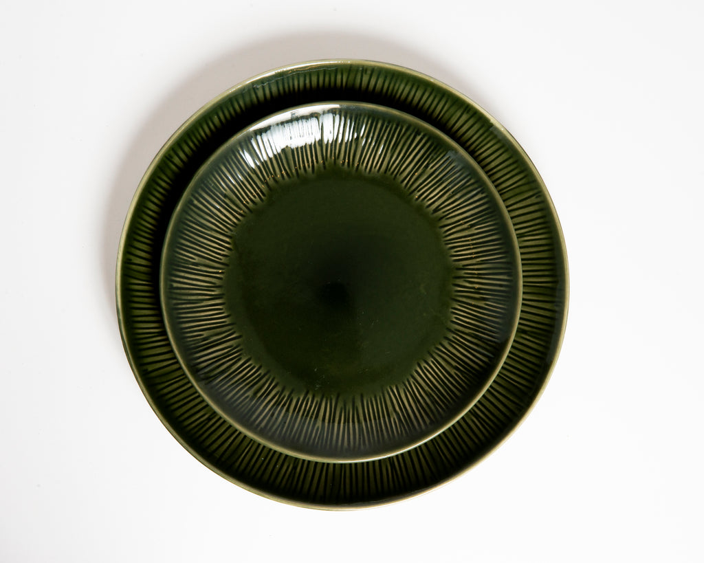 Assiette Striée Verte