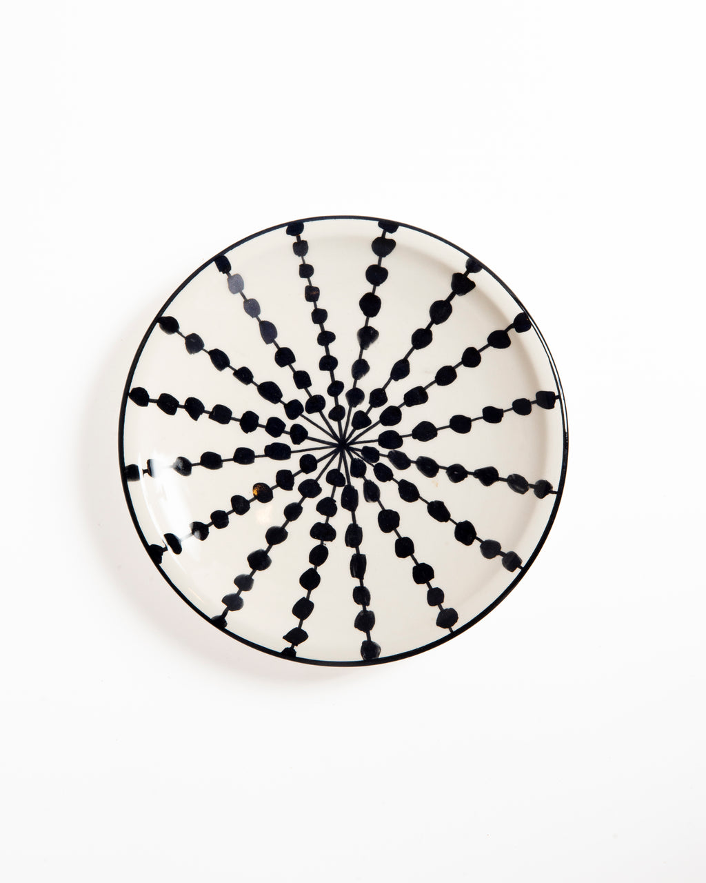 Black and white handmade plate