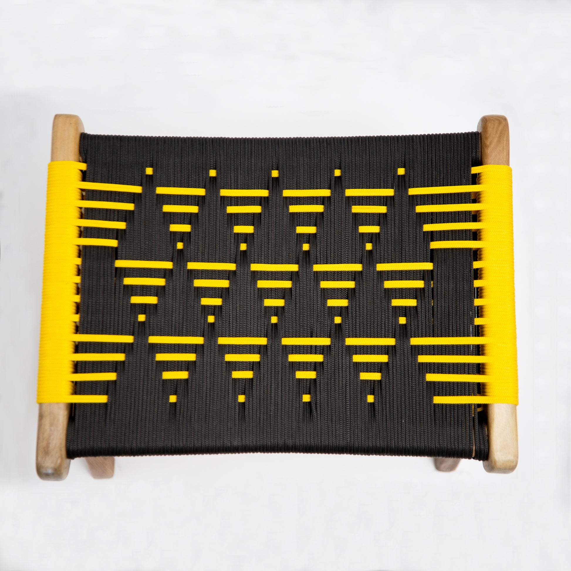 Handcrafted stool made of woven rope