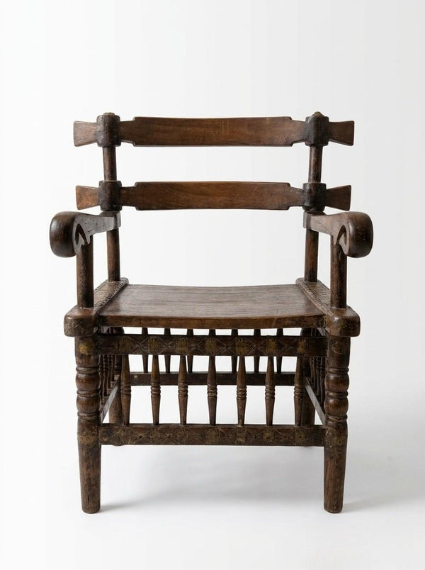 Fauteuil Malinké bois sculpté - Artisanat Mali