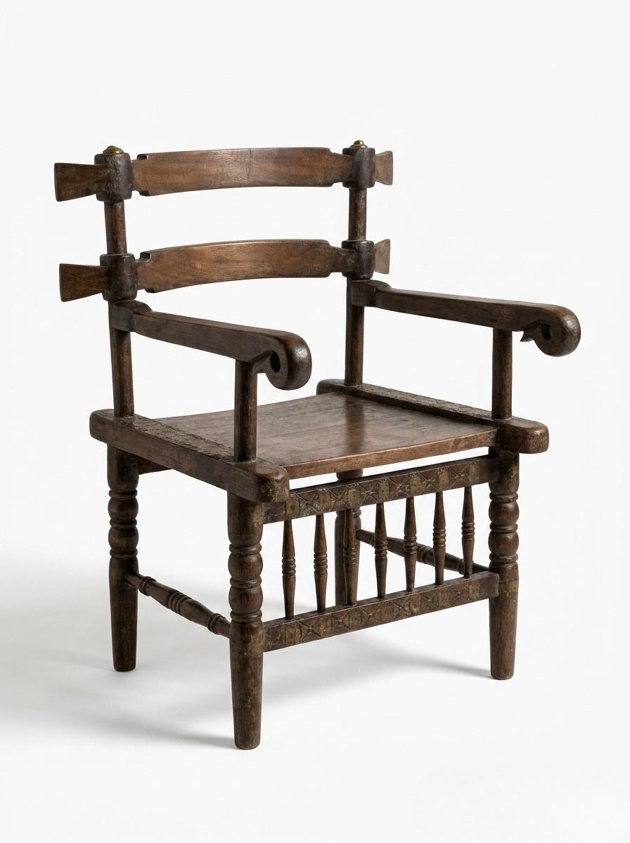 Fauteuil Malinké bois sculpté - Artisanat Mali