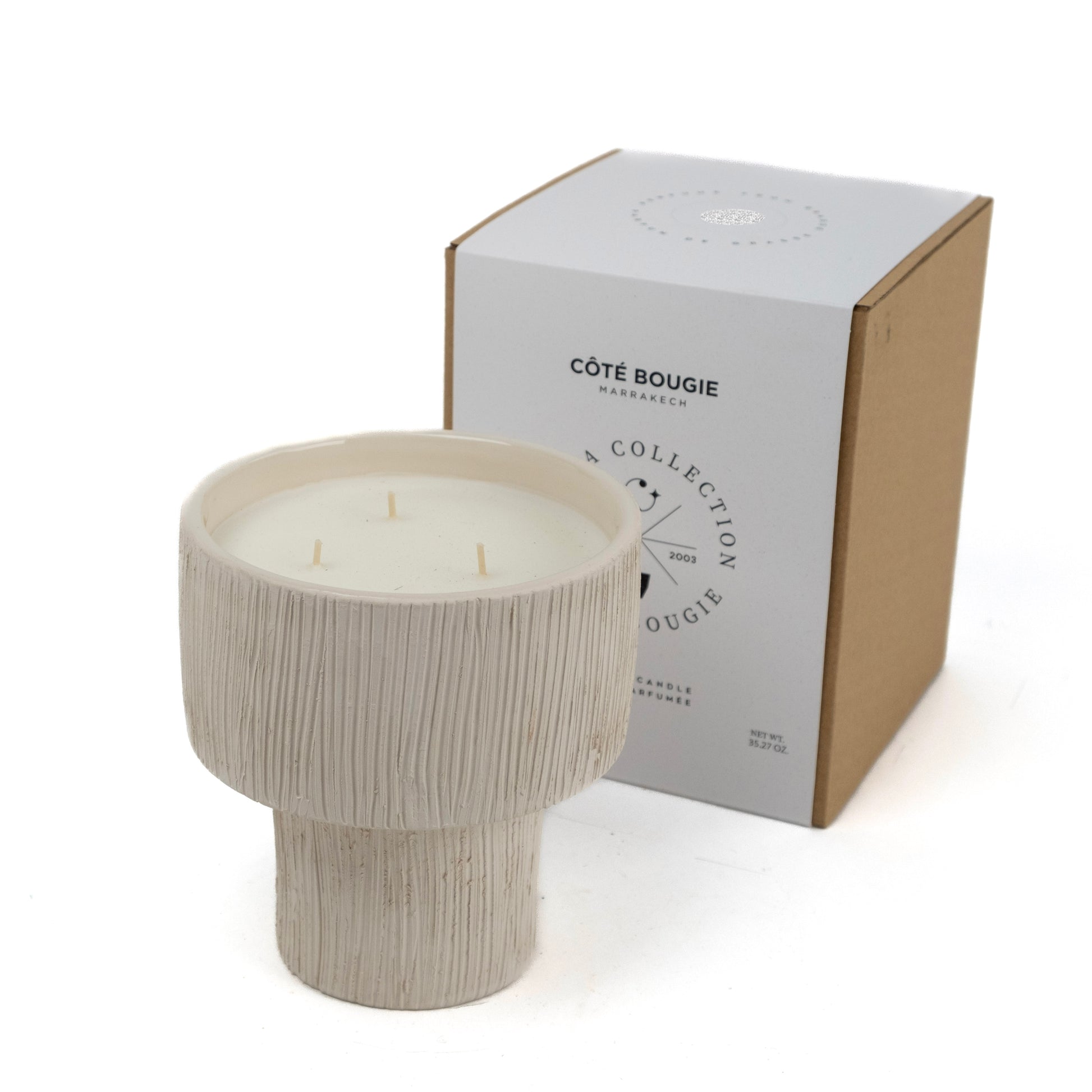 Bougie coupe strié coté bougie