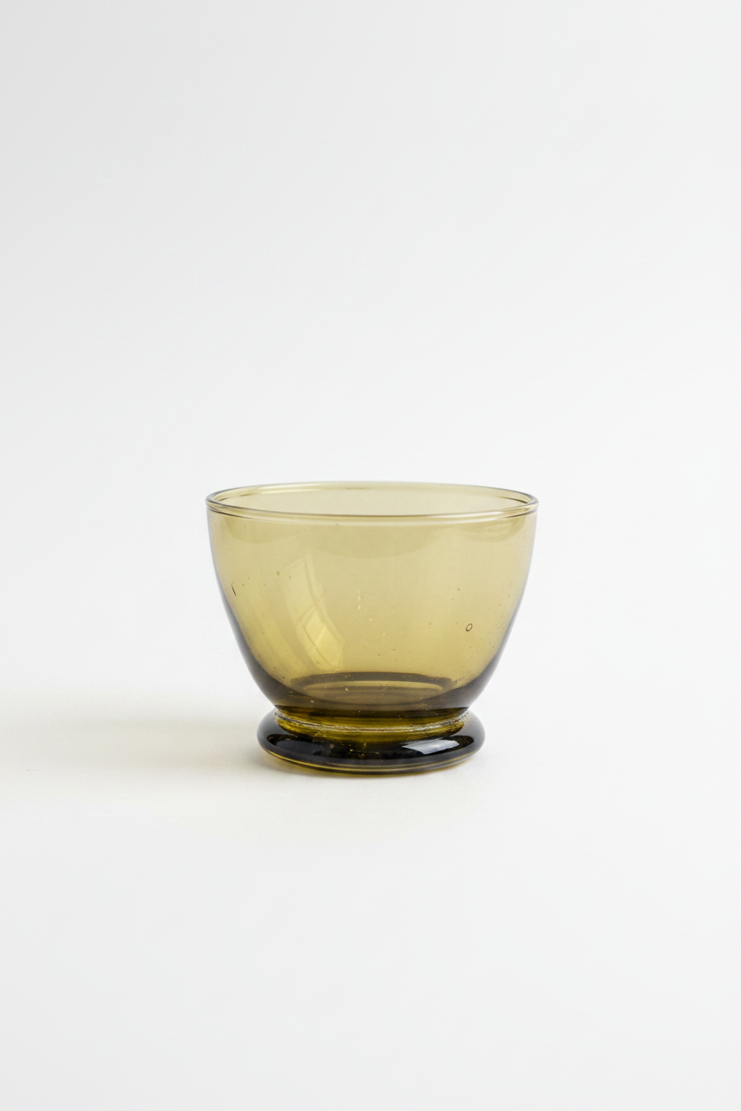 Coupelle verre soufflé olive/kaki studio